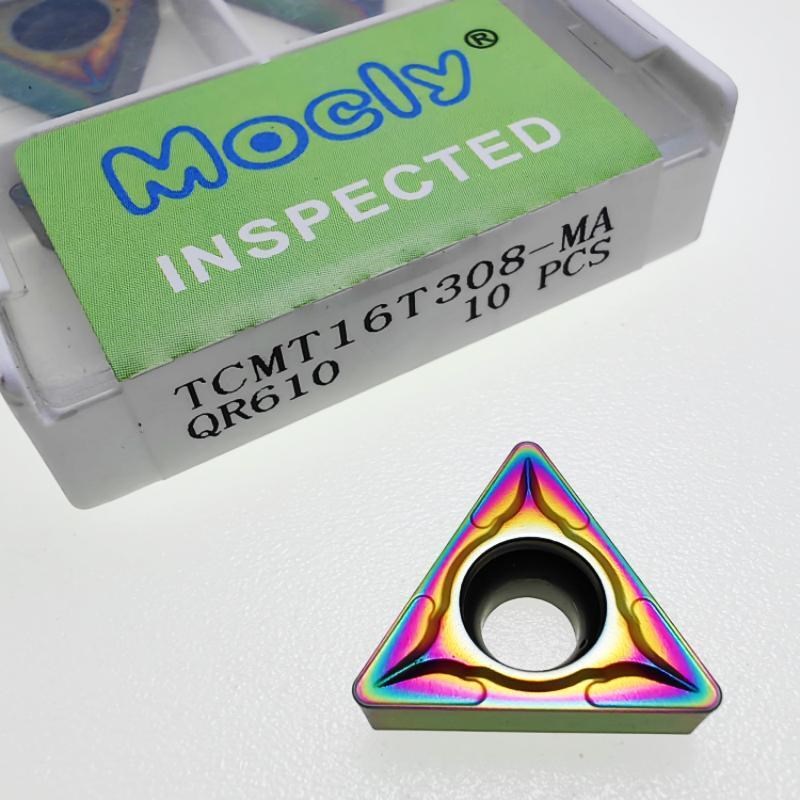 七彩数控内孔车刀片TCMT1v6T30408不锈钢合金刀粒粗精车三角形