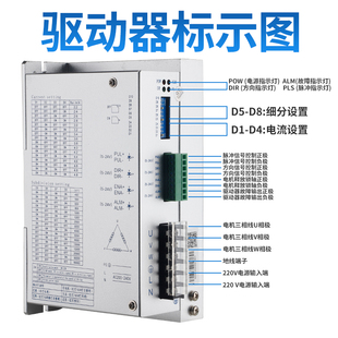 86三相高压步进马达套装220V电压4N6N8N12N驱动器HB3522 86BYG350