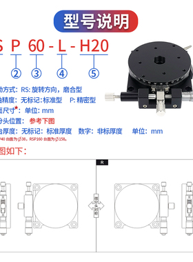 手动R轴角度旋转移动光学平台RS/RSP406090大学实验精密微调滑台