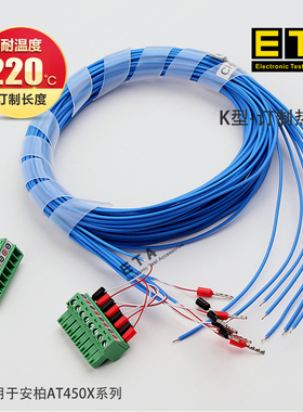 高精度温度传感器数据采集温度记录仪K型蓝色T型粽色热电偶测温线