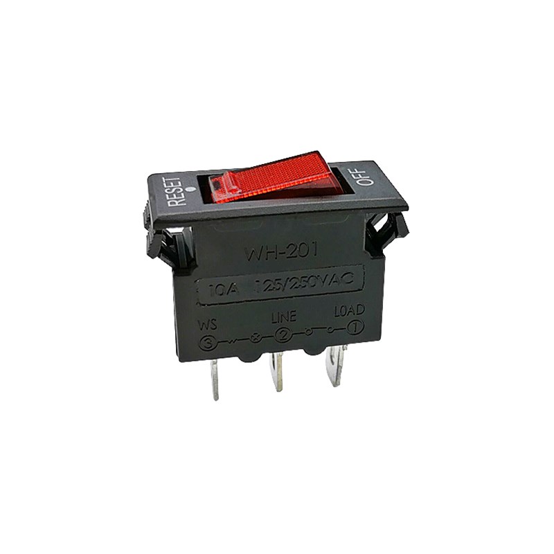 过载保护开关-10A 船型开关KCD3 10A250V 三脚两档 WH-201