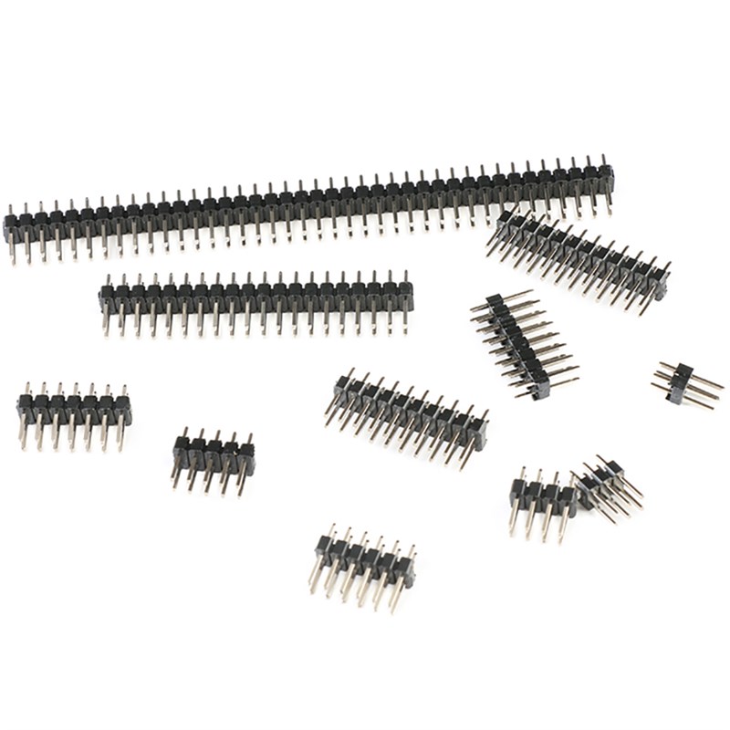 2.54MM间距单排双排排针排母 立式贴片排针排母2P/4/6/7/8/10/40P