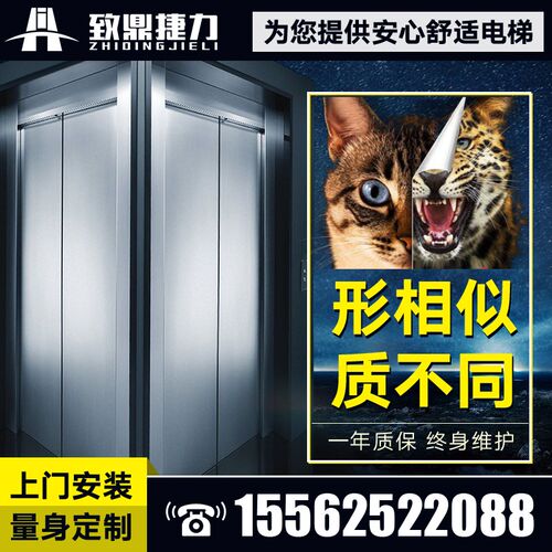 家用电梯复式阁楼小型液压升降平台二三四层别墅观光曳引钢带电梯