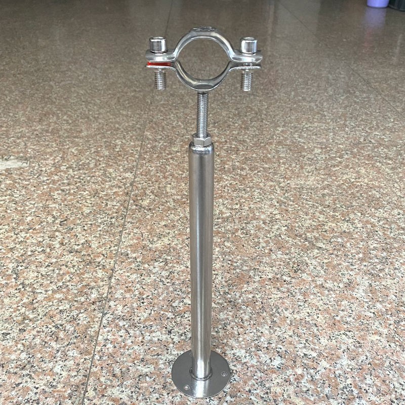加长不锈钢管e固定支架天然气管道可调节固定器地面通用型管卡托