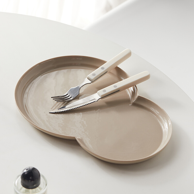 米立风物陶瓷葫芦早餐盘高颜值茶盘托盘家用放茶杯水杯家用面包盘