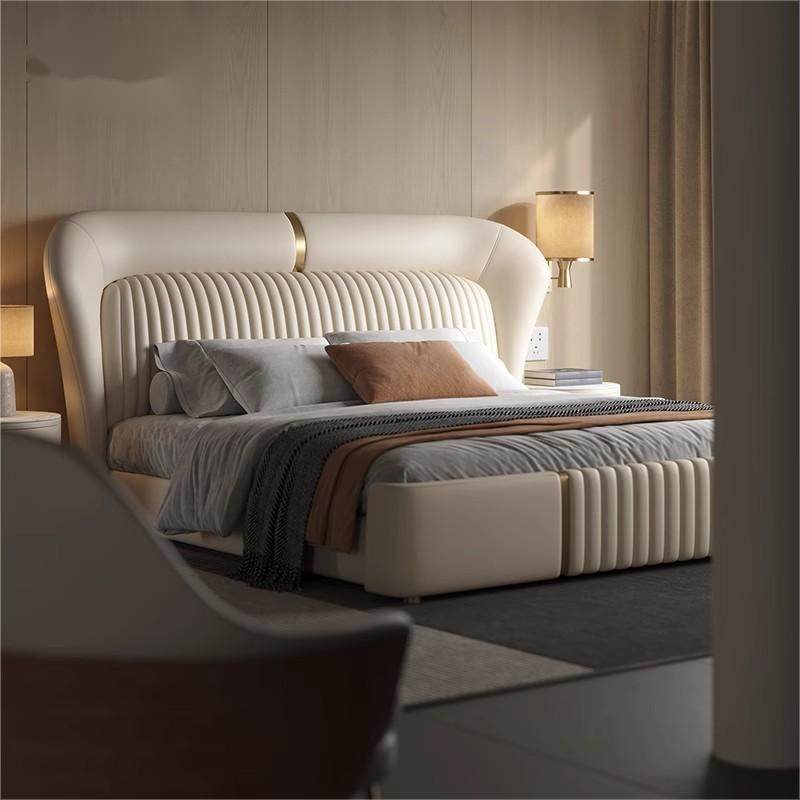 轻奢床主卧高端大气2025新款真皮豪华感2米x2米2大床现代简约婚床