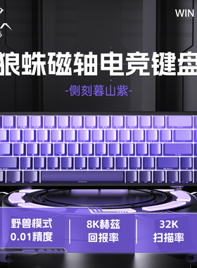 狼蛛WiN68HE磁轴侧刻渐变机械键盘RT电竞FPS瓦CS专用有线游戏外设