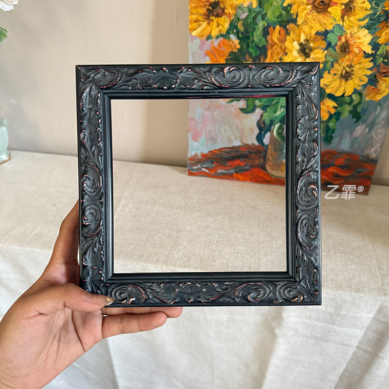 美式复古黑色实木相框