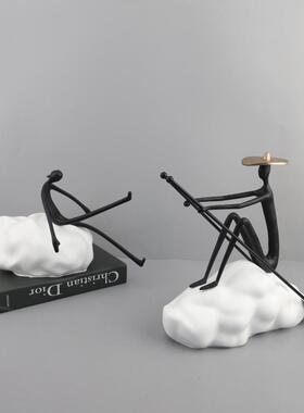 现代简约划船人物雕塑艺术摆件客厅卧室玄关酒店样板房家居装饰品