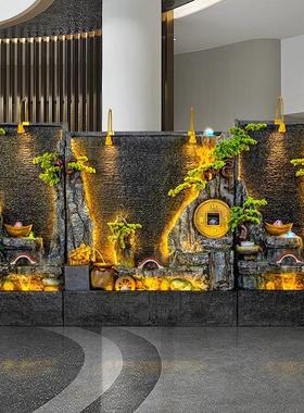 水幕墙假山流水喷泉鱼缸屏风酒店循环球办公室客厅会所落地摆件