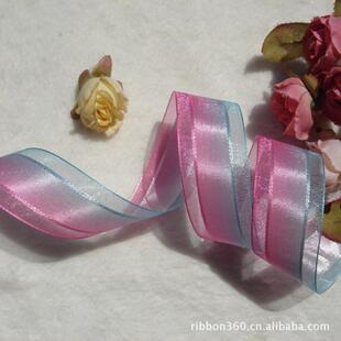 16色25mm韩国镶边渐变雪纱带 PLOPR-01织带世界雪纱带