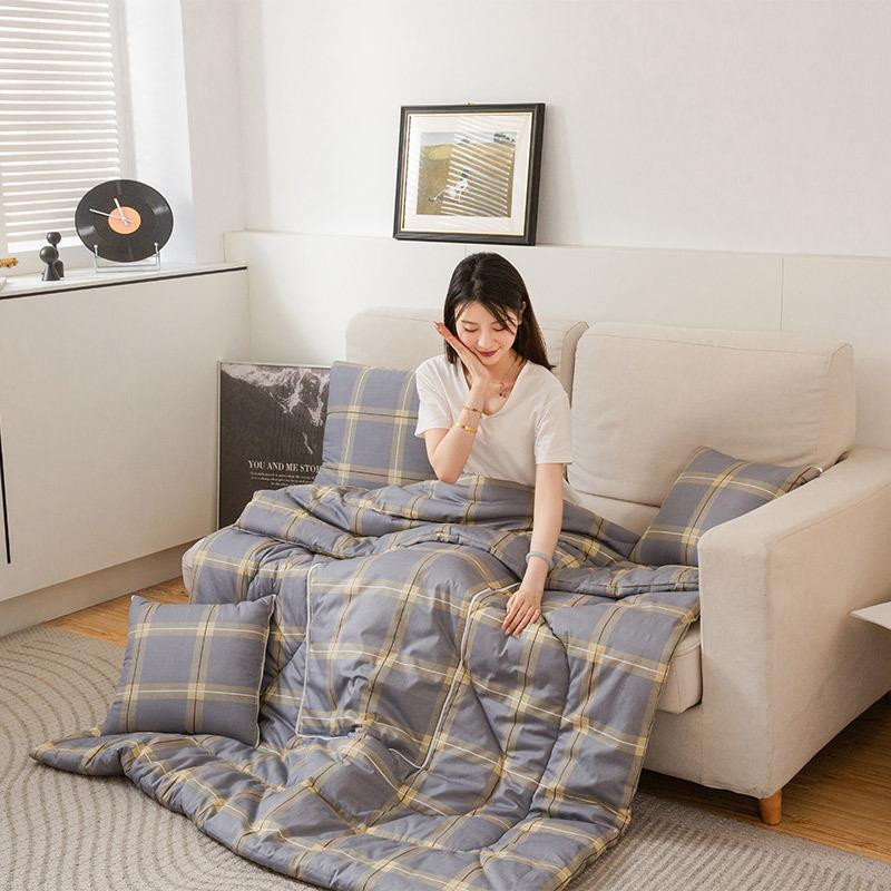 A类婴儿纯棉抱枕被汽车靠垫靠枕被子抱枕两用二合一学生全棉午休