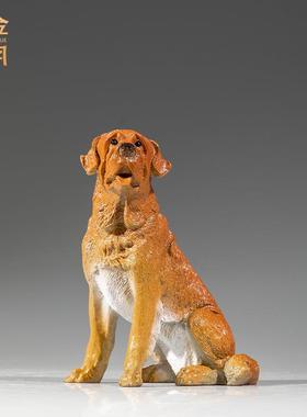 铜金岁月金毛犬黄铜狗金属工艺品摆件生肖狗黄铜器工艺品玄关客厅