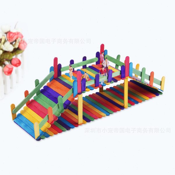 材料制作儿拼装积木益智成品手工制作幼儿园模型牙签雪材料包少桥