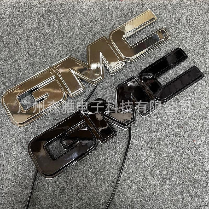 跨界外贸款适用于GMC汽车发光车标灯流光车标中网发光标LZED流水