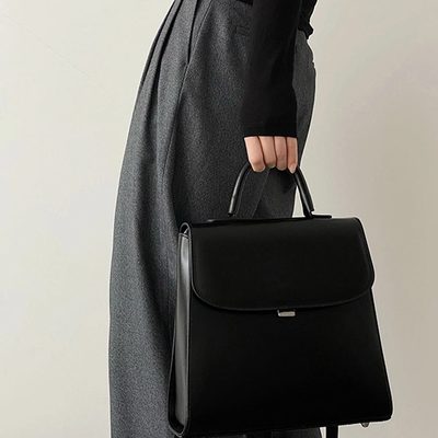 高档旅行背包小众质感高级新款斜挎黑色潮2024手提公文包包女士双
