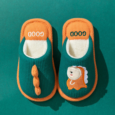 儿童拖鞋秋冬幼儿k宝宝防滑家居男童婴儿带后跟春秋女童室内棉拖