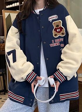 外套女秋冬款学生棒球服20v23新款韩版学院风宽松显瘦百搭加厚夹