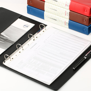活页文件夹打孔a4纸四孔多层皮质o穿孔洞11孔活页夹插页袋可拆卸