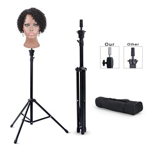 头模支架假人头加粗三角架剪发架子模特头假发美发练习落地三脚架