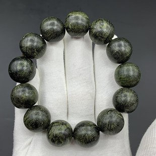 柬埔寨沉香木手串虎斑纹老料黑油脂I菩萨棋沉香木木质文玩佛珠