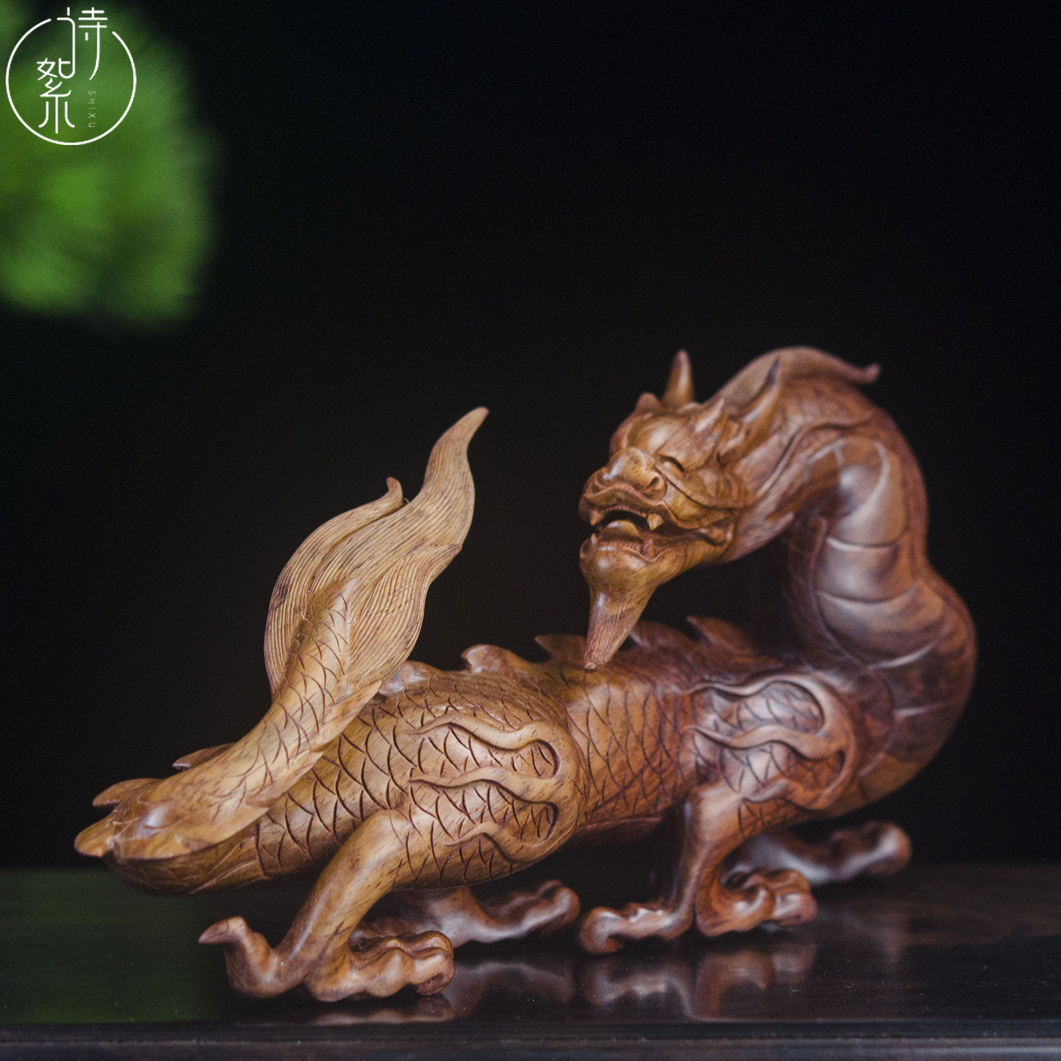 海南黄花梨龙摆件老油梨湘工一木雕刻玄关办公室吉祥木雕高档送礼