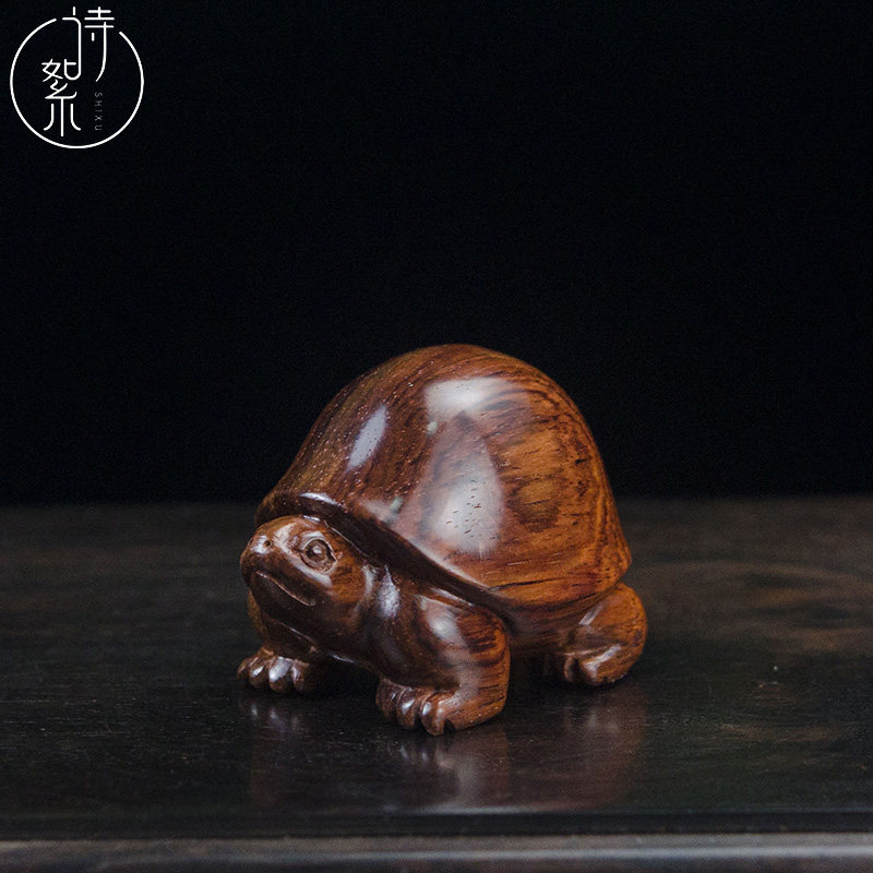 海南黄花梨乌龟吊坠老油梨湘工富甲天下女款手把件钥匙扣手机扣