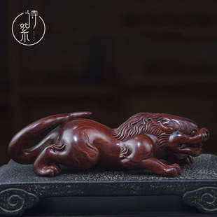 【龙生九子】印度小叶紫檀狴犴摆件二膘老料湘工名师雕刻吉祥木雕