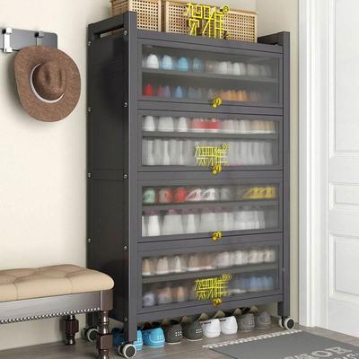 贺雅钢制鞋柜家用防尘玄关柜落地带门大容量门口室内新款鞋架储物