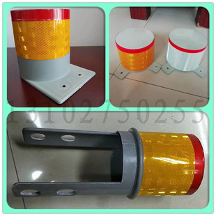 高速波形护栏隔离带SMC树脂纤维复合玻璃钢反光圆形柱帽式轮廓标