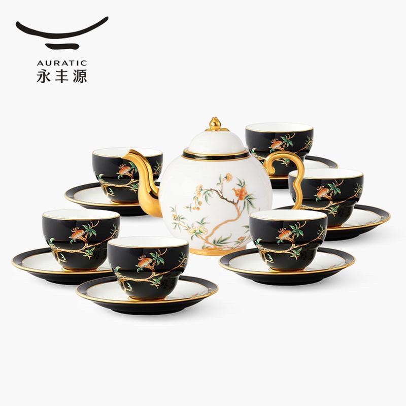 永丰源夫人瓷石榴家园14头6人位茶具陶瓷茶杯茶壶高档礼品礼盒