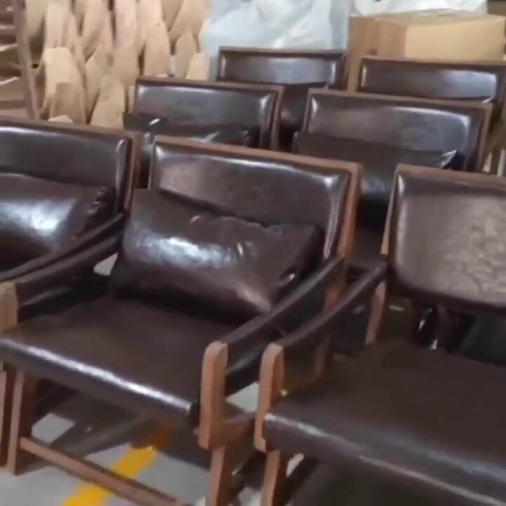 北欧实木皮质单人沙发椅客厅阳台设计师单人椅懒人洽谈单椅休闲椅
