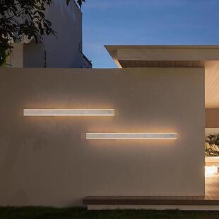 简约户外壁灯黄洞石长条防水室外别墅民宿庭院围墙露台装饰LED灯