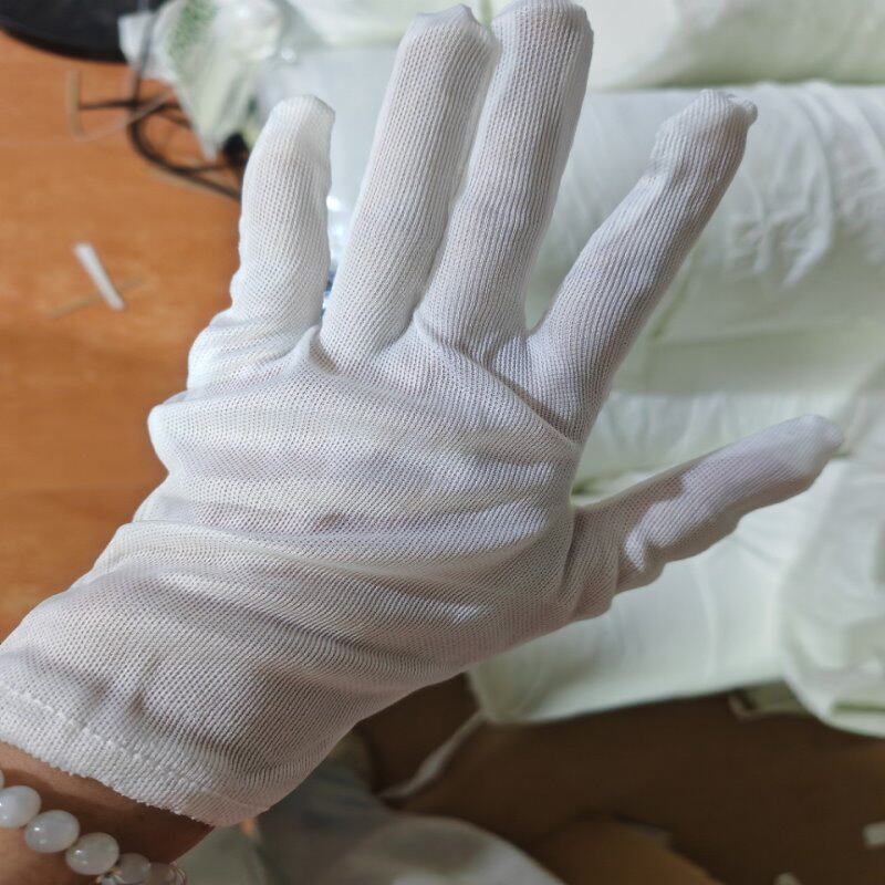 白色礼仪手套 薄尼龙白手套 防手印作业手套批发