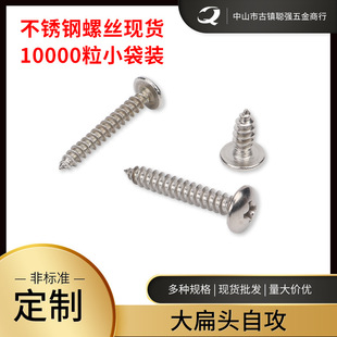 一万粒袋装201不锈钢大扁头尖尾自攻螺丝 十字伞头自攻机丝钉批发