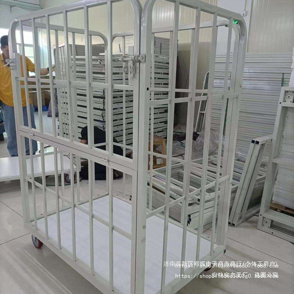 服装厂高栏周转车物料车间裁片布料车带缺口快递搬运车加厚手推车