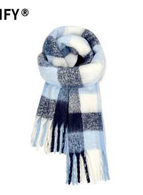 cmfy围巾秋士格子配大衣韩系氛围感披肩今年流行爆生2025新款冬女
