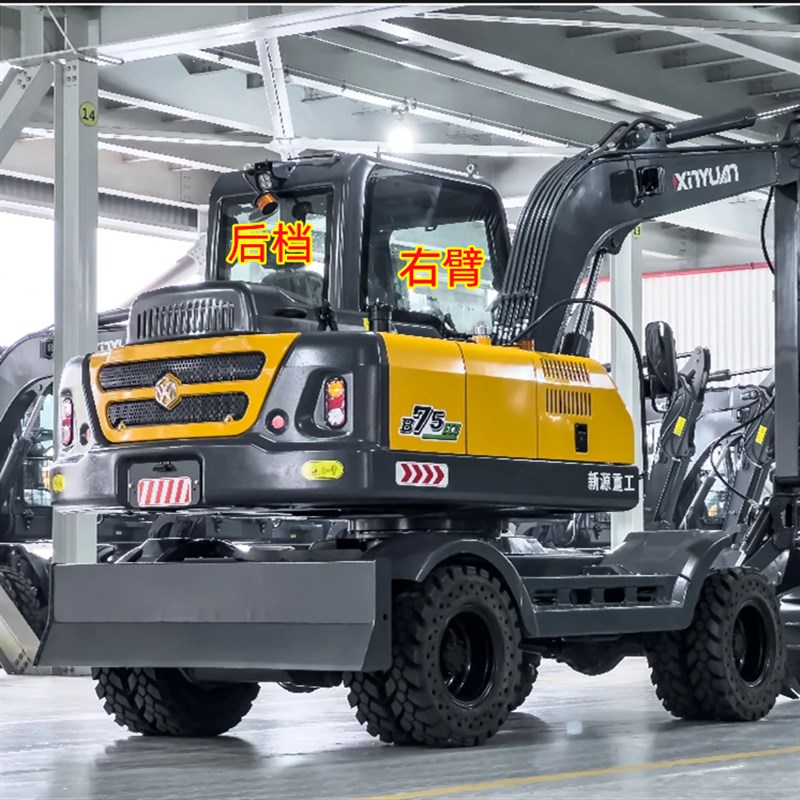 新源轮式挖机玻璃B75S前挡风门推G拉窗后侧门下档右臂钢化玻璃