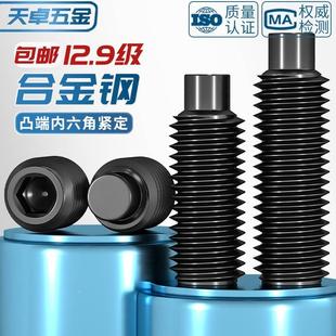 M16凸端紧定12.9级内六角螺丝机米螺钉顶丝无头止付螺栓M4M5M6