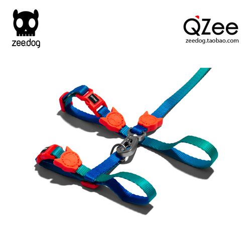 QZee遛猫套装zeedog牵引绳胸背带zeecat安全扣项圈猫咪胸背英美短