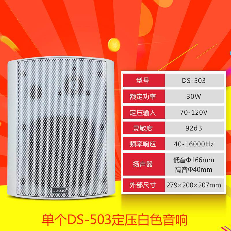 壁挂式音箱挂壁喇叭定阻定压会议室音响超市店铺餐厅背景音乐广播