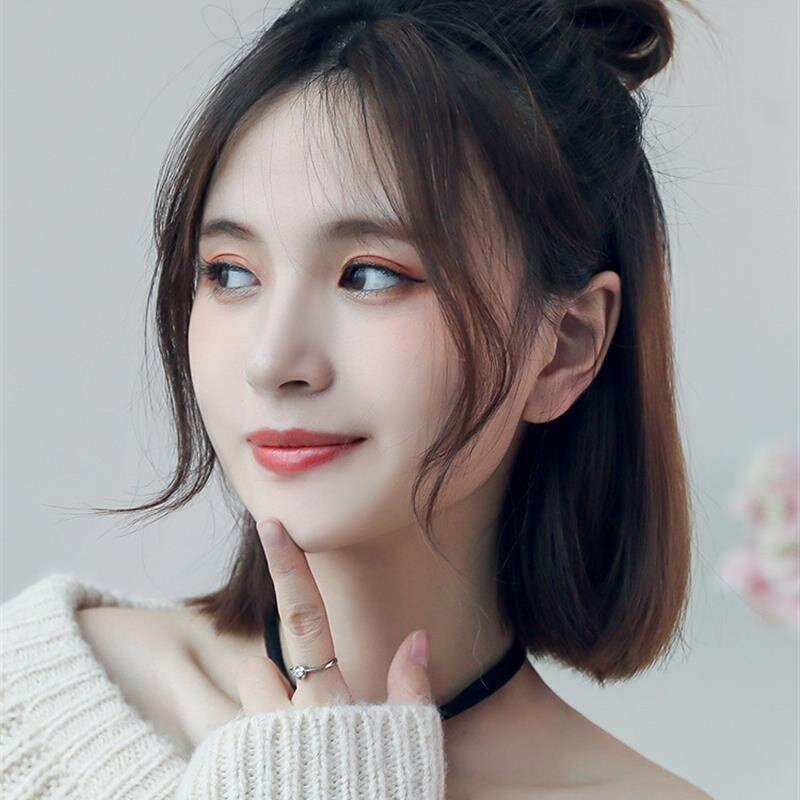 真发龙须刘海假发女自然前额假刘海无痕鬓角发夹头帘假发片新款卷
