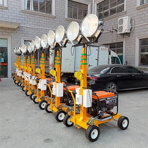 5KW汽油发电机移动照明灯组大功率升降泛光作业灯照明装置灯组
