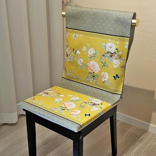 通用垫子凳子靠背巾餐厅椅靠背棉麻防护套 不褪色椅子套罩餐椅四季