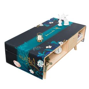 复古防水棉麻茶几盖布加厚餐桌布艺双口袋长方形防尘台布定制 美式