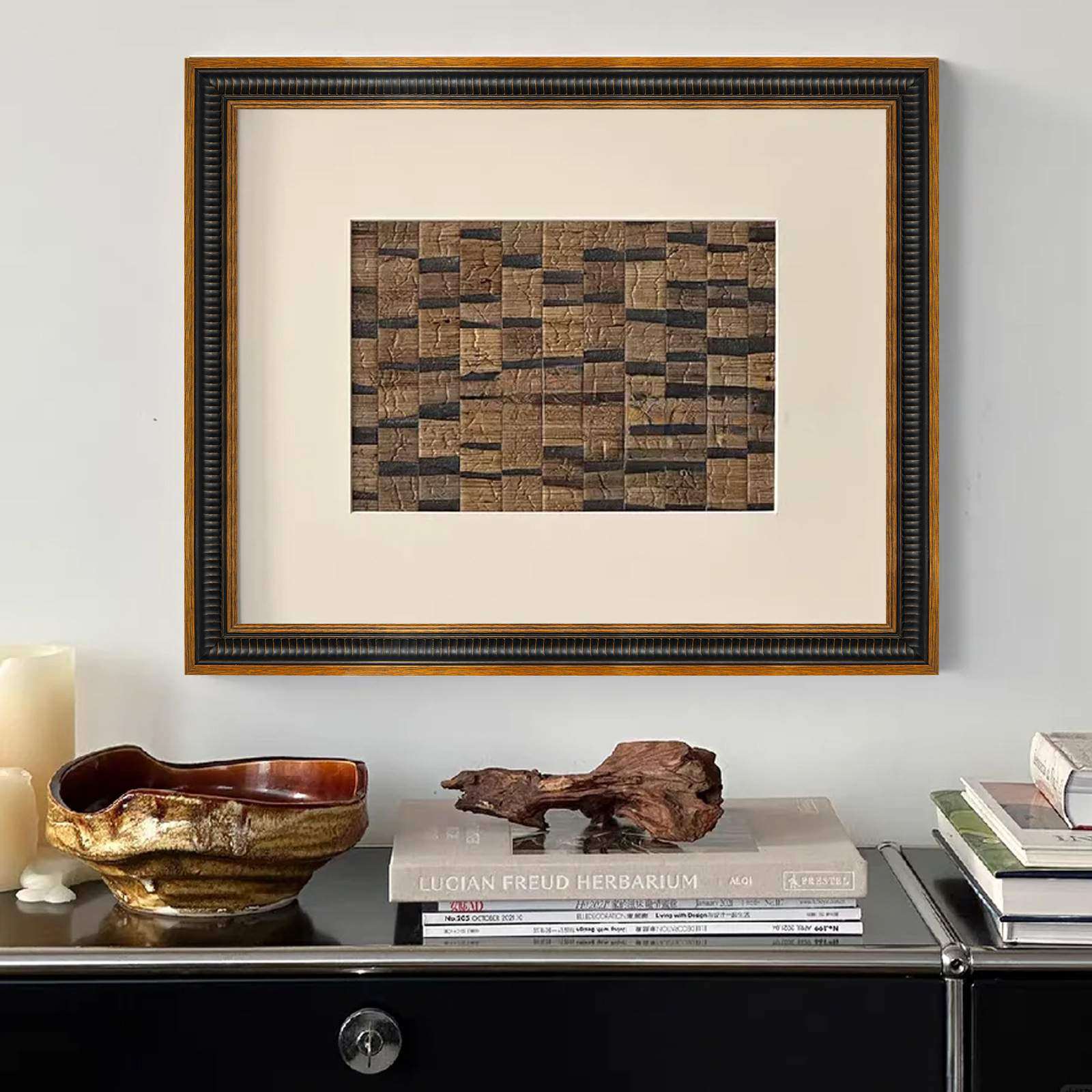 简约美式风实木油画框装饰相框装饰棕色拼图画框空框装裱挂墙