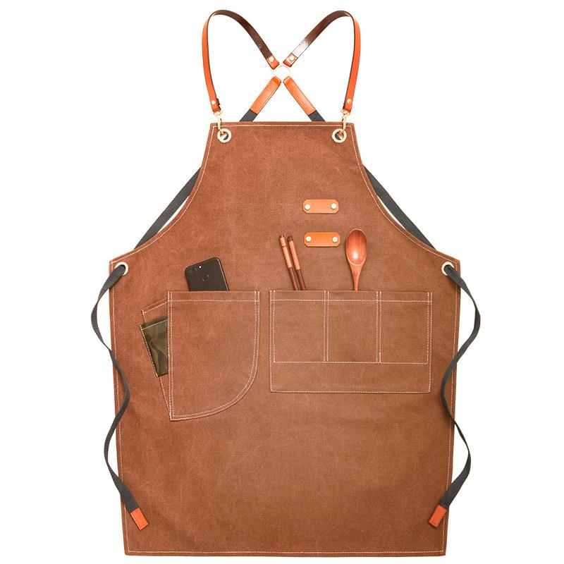 咖啡师围裙家用厨房牛仔美发美甲理发师男女工作服花艺店印logo