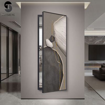 石来运转隐藏式全身镜装饰画推拉关闭隐形穿衣镜翻开暗藏式镜子画