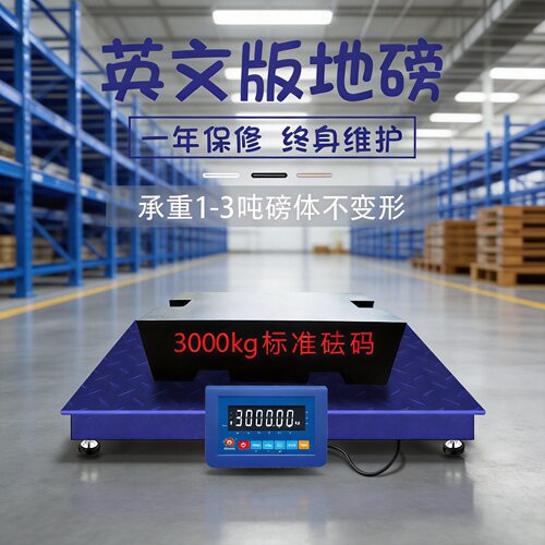 英文版外贸平台秤1-3吨/2吨5T10T电子秤打印连电脑电子地磅秤跨境