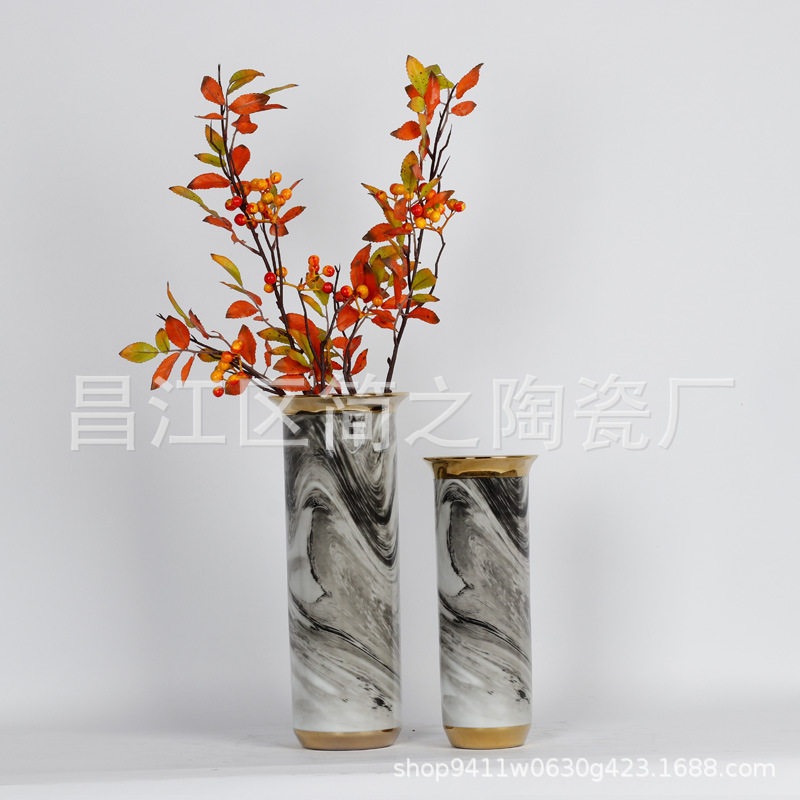 轻奢花瓶陶瓷摆件新中式客厅插花家居电视柜创意摆设花餐桌装饰品